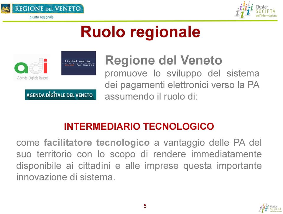 facilitatore tecnologico a vantaggio delle PA del suo territorio con lo scopo di