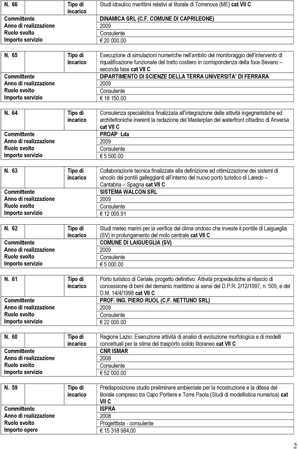 00 Esecuzione di simulazioni numeriche nell ambito del monitoraggio dell intervento di riqualificazione funzionale del tratto costiero in corrispondenza della foce Bevano seconda fase DIPARTIMENTO DI