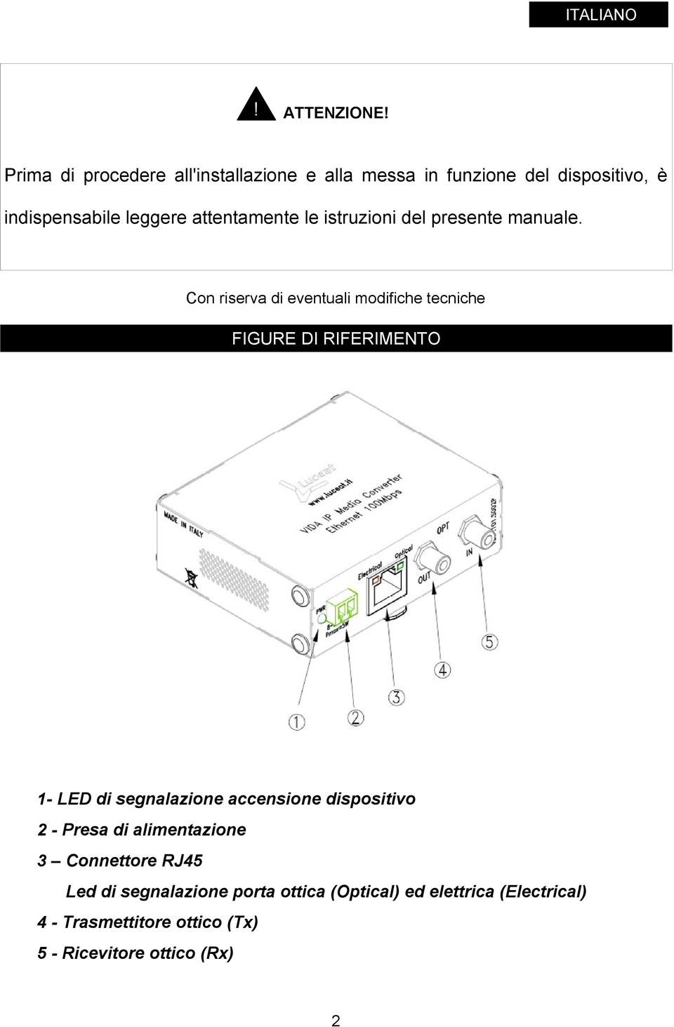 attentamente le istruzioni del presente manuale.