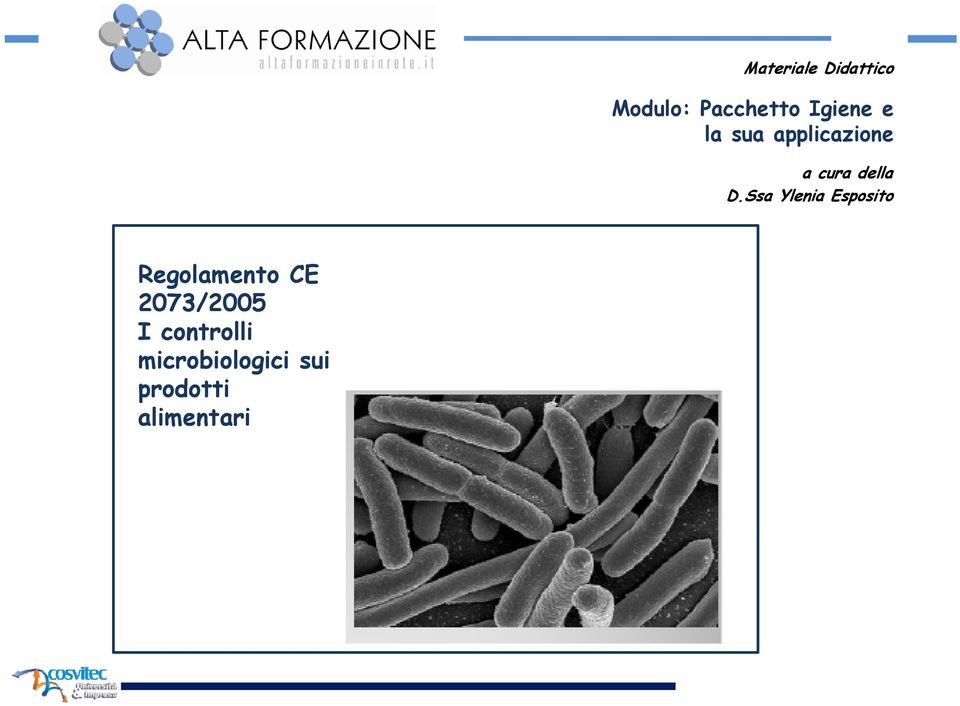 Ssa Ylenia Esposito Regolamento CE 2073/2005