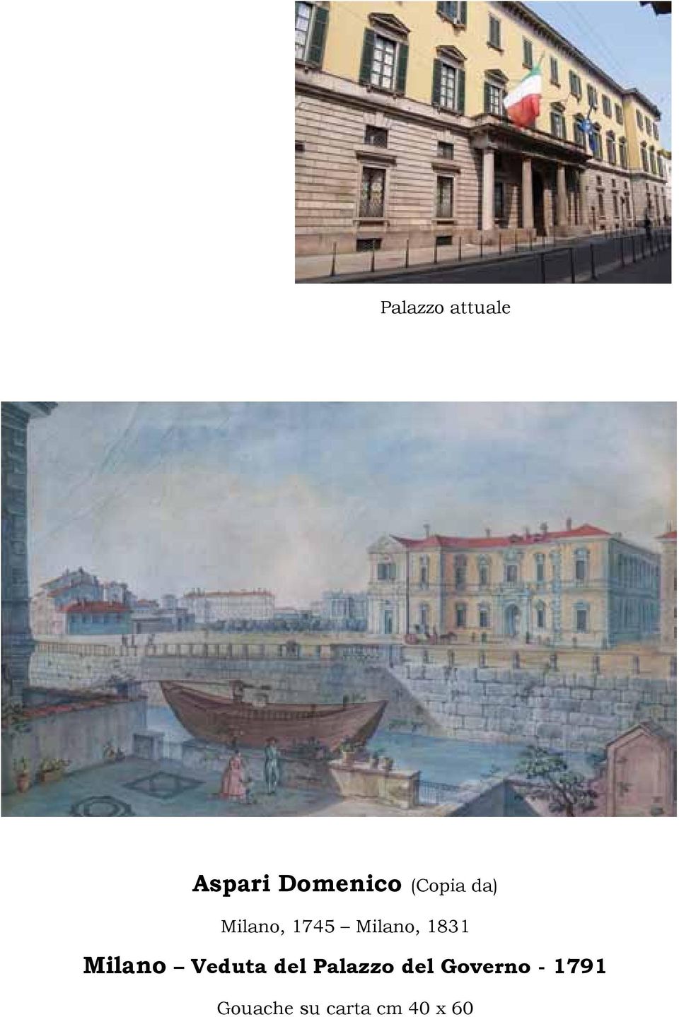 1831 Milano Veduta del Palazzo del
