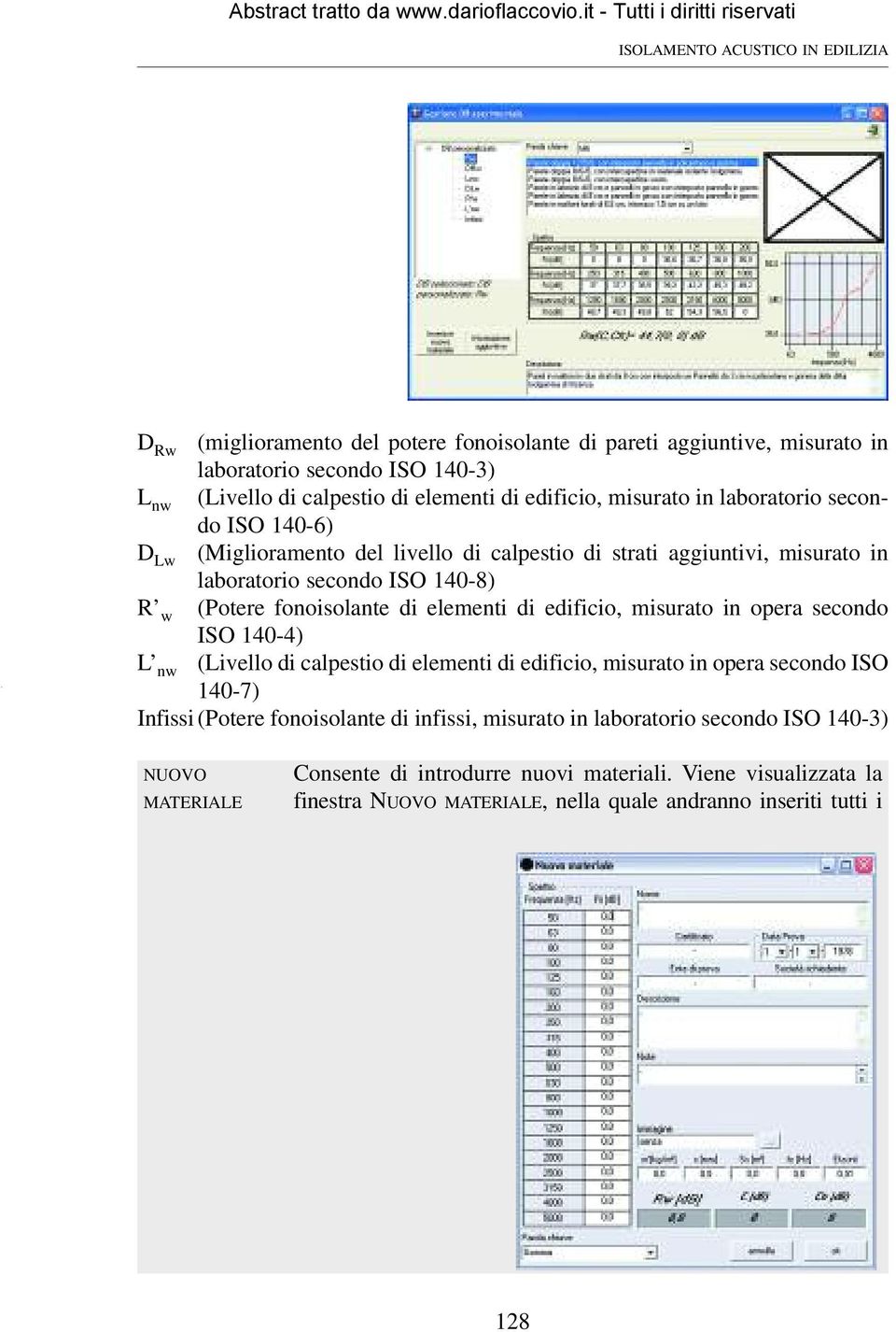 di elementi di edificio, misurato in opera secondo ISO 140-4) L nw (Livello di calpestio di elementi di edificio, misurato in opera secondo ISO 140-7) Infissi (Potere fonoisolante di