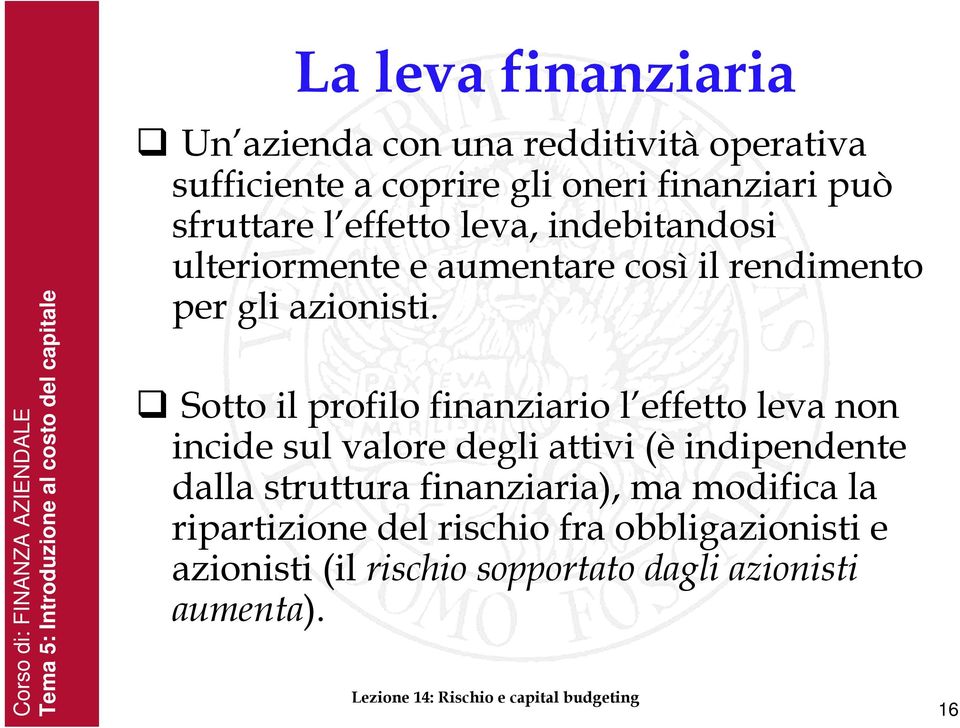 rendimento per gli azionisti.