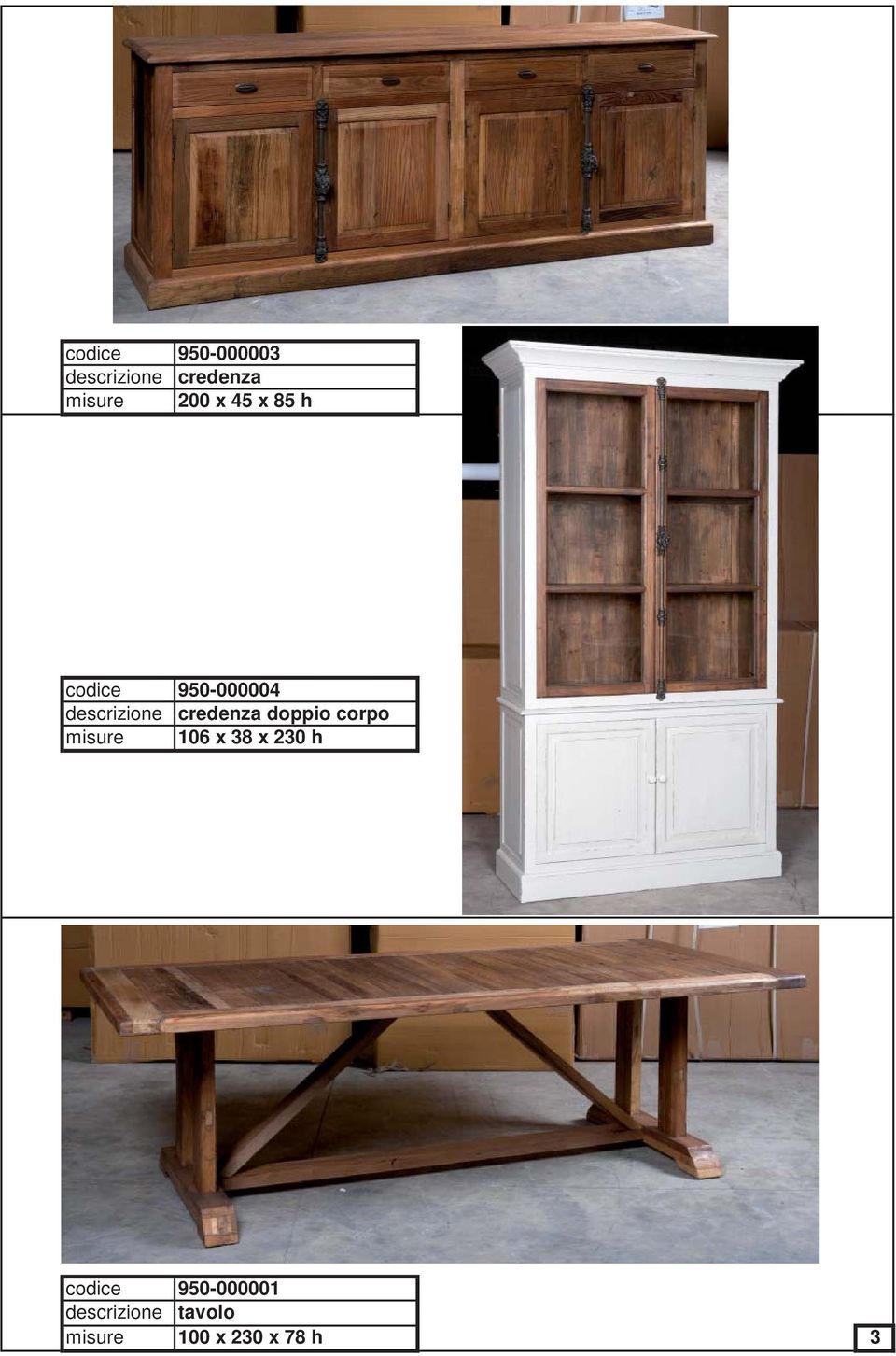 credenza doppio corpo misure 106 x 38 x 230 h