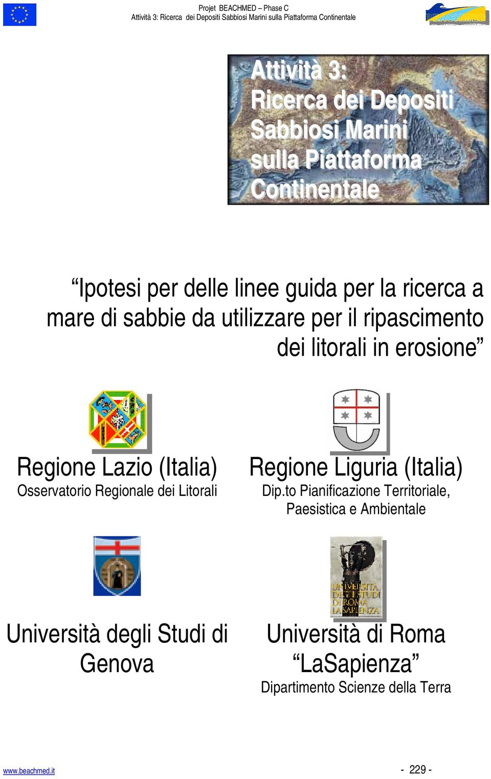 Osservatorio Regionale dei Litorali Regione Liguria (Italia) Dip.