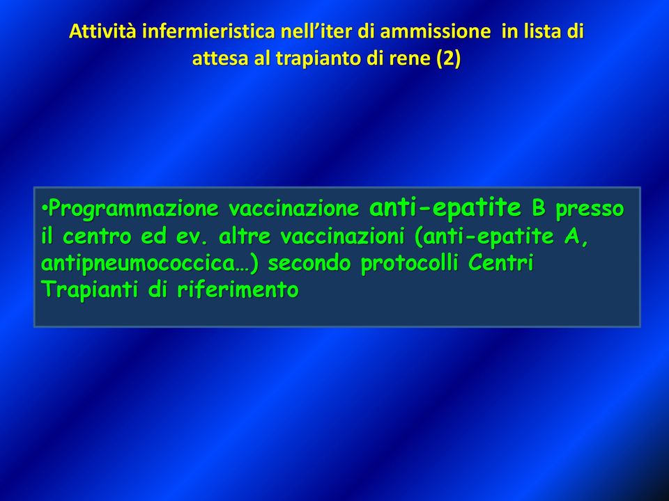 anti-epatite B presso il centro ed ev.