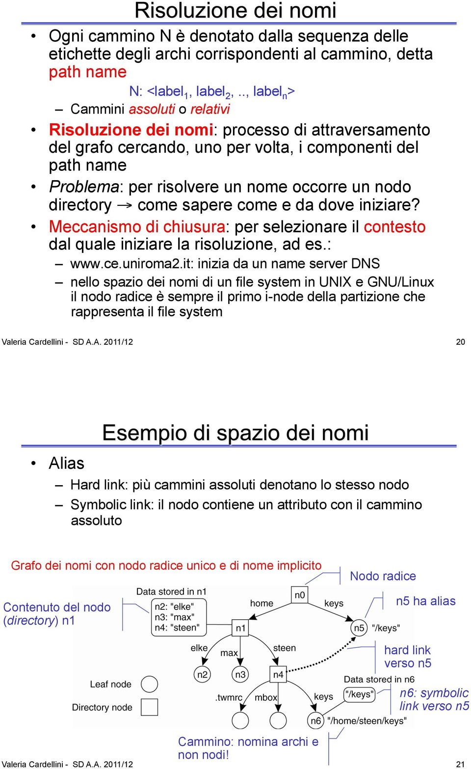 nodo directory! come sapere come e da dove iniziare? Meccanismo di chiusura: per selezionare il contesto dal quale iniziare la risoluzione, ad es.: www.ce.uniroma2.