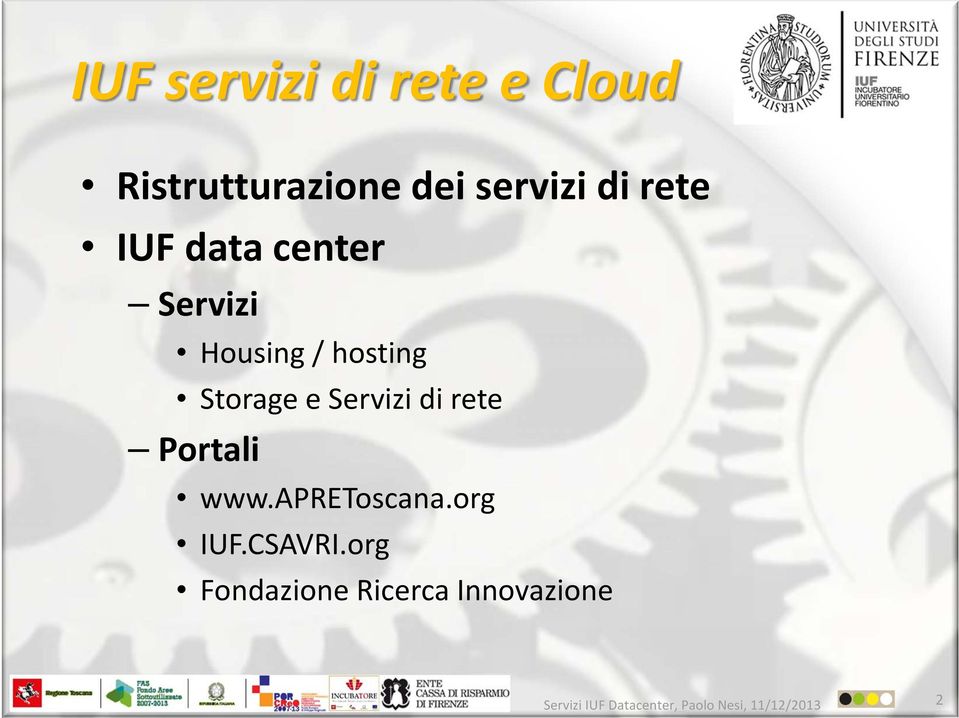 hosting Storage e Servizi di rete Portali www.