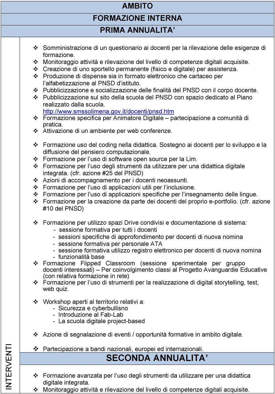 Produzione di dispense sia in formato elettronico che cartaceo per l alfabetizzazione al PNSD d istituto. Pubblicizzazione e socializzazione delle finalità del PNSD con il corpo docente.