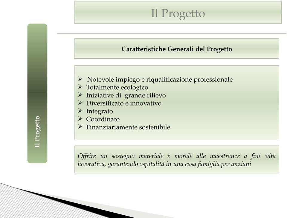 innovativo Integrato Coordinato Finanziariamente sostenibile Offrire un sostegno