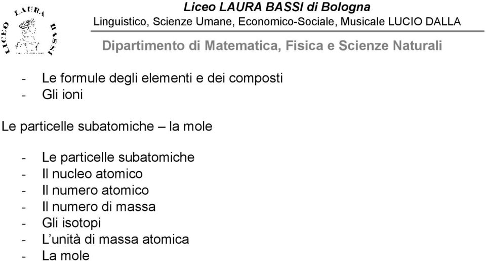 subatomiche - Il nucleo atomico - Il numero atomico - Il