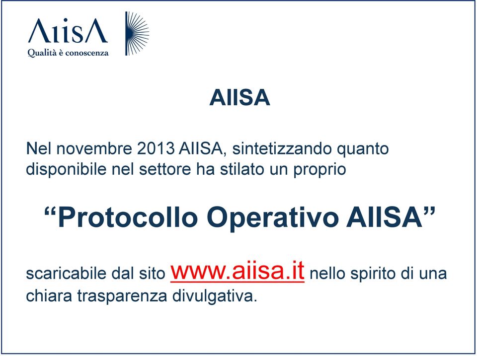 Protocollo Operativo AIISA scaricabile dal sito www.