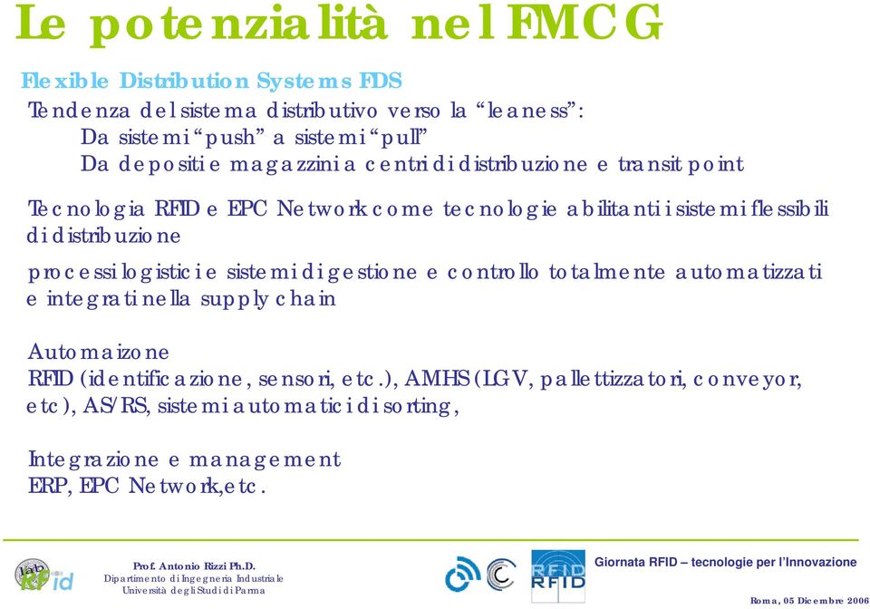 distribuzione processi logistici e sistemi di gestione e controllo totalmente automatizzati e integrati nella supply chain Automaizone RFID