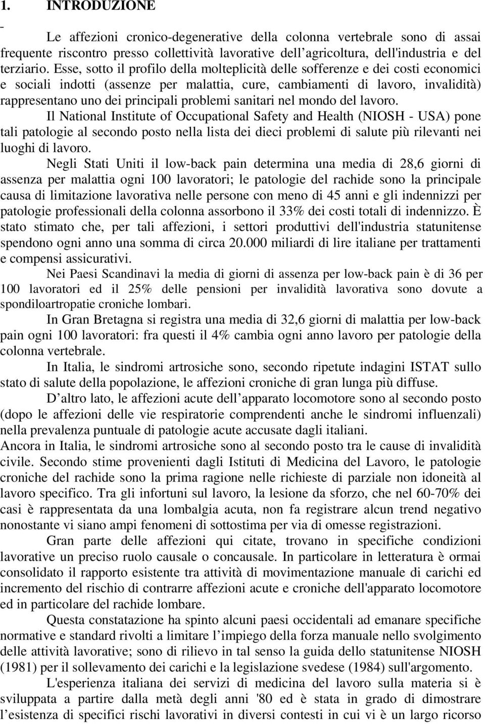 problemi sanitari nel mondo del lavoro.