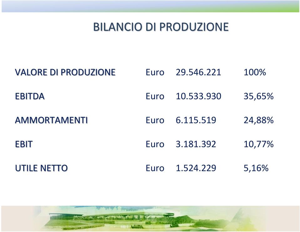 930 35,65% AMMORTAMENTI Euro 6.115.