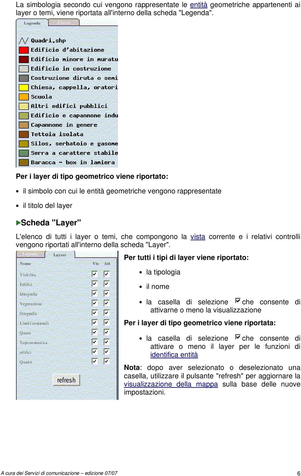 vista corrente e i relativi controlli vengono riportati all'interno della scheda "Layer".