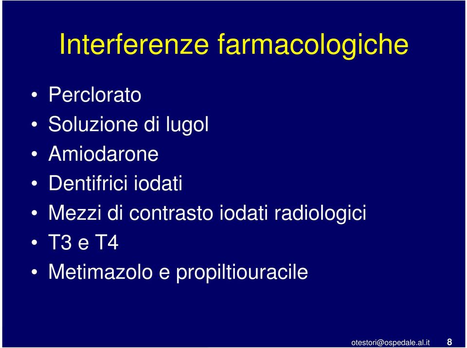 contrasto iodati radiologici T3 e T4 Metimazolo e