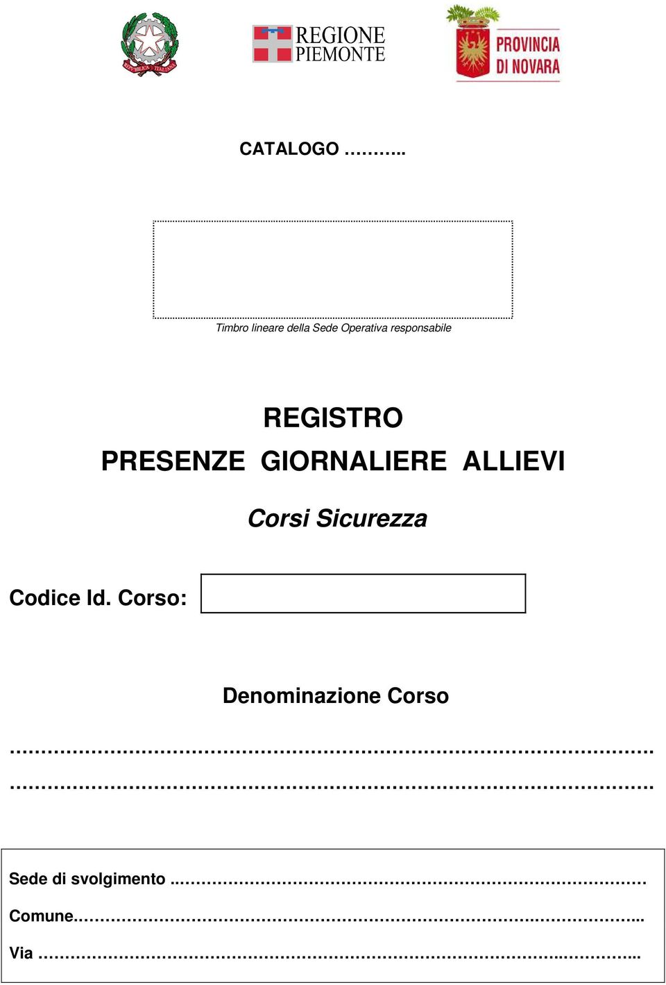 REGISTRO PRESENZE GIORNALIERE ALLIEVI Corsi