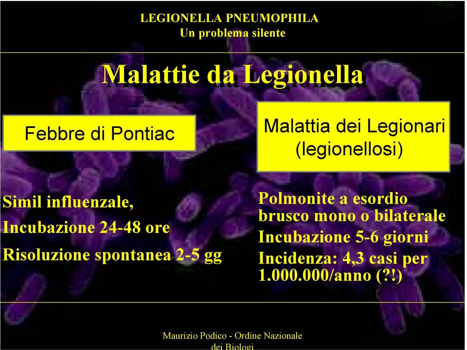 Risoluzione spontanea 2-5 gg Polmonite a esordio brusco mono o