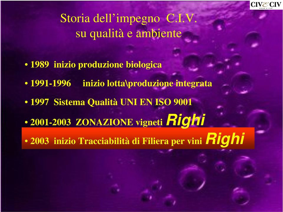 1991-1996 inizio lotta\produzione integrata 1997 Sistema