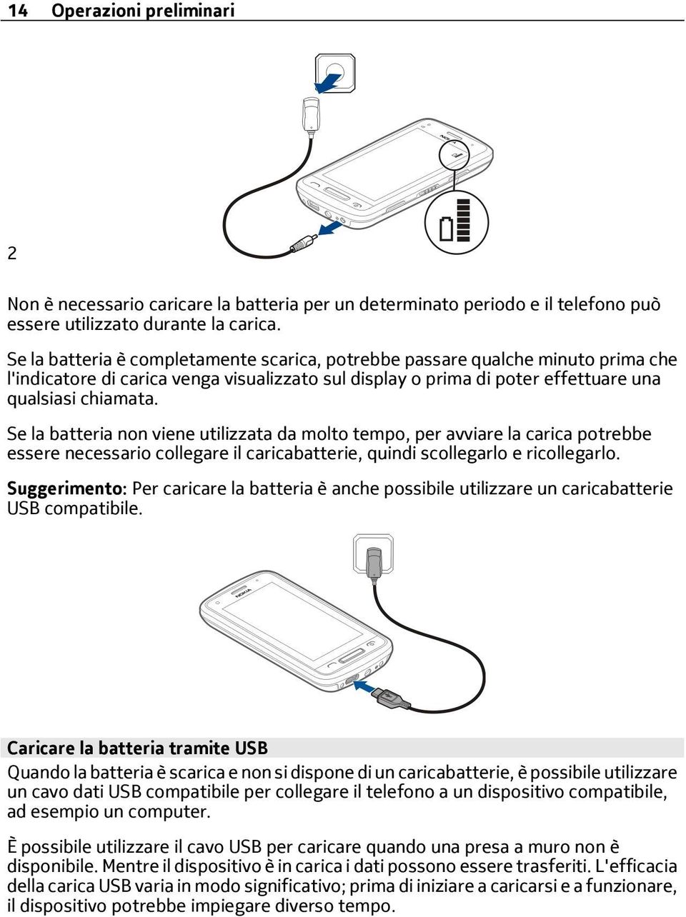 Se la batteria non viene utilizzata da molto tempo, per avviare la carica potrebbe essere necessario collegare il caricabatterie, quindi scollegarlo e ricollegarlo.