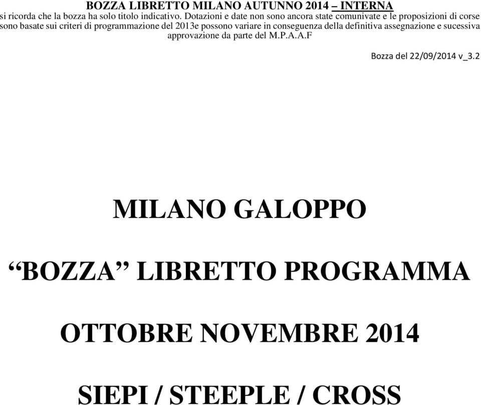 OTTOBRE NOVEMBRE 2014