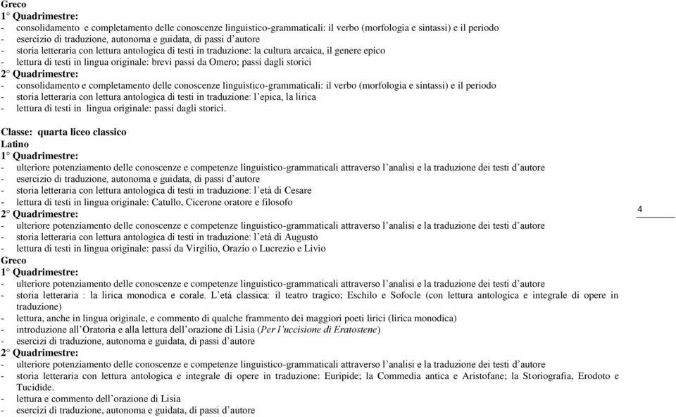 e completamento delle conoscenze linguistico-grammaticali: il verbo (morfologia e sintassi) e il periodo - storia letteraria con lettura antologica di testi in traduzione: l epica, la lirica -