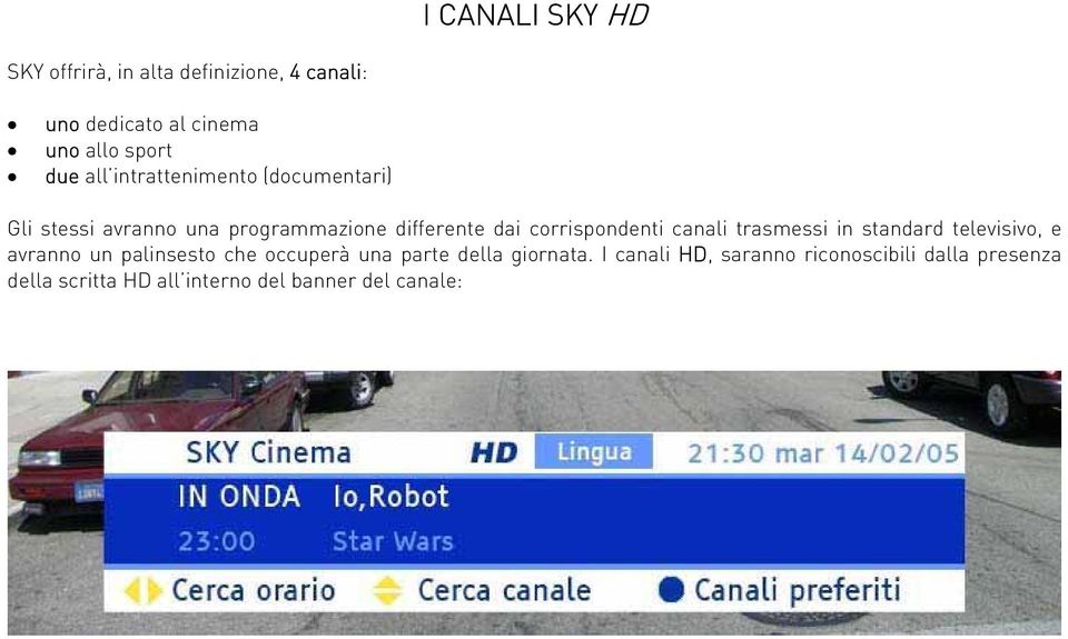 canali trasmessi in standard televisivo, e avranno un palinsesto che occuperà una parte della giornata.