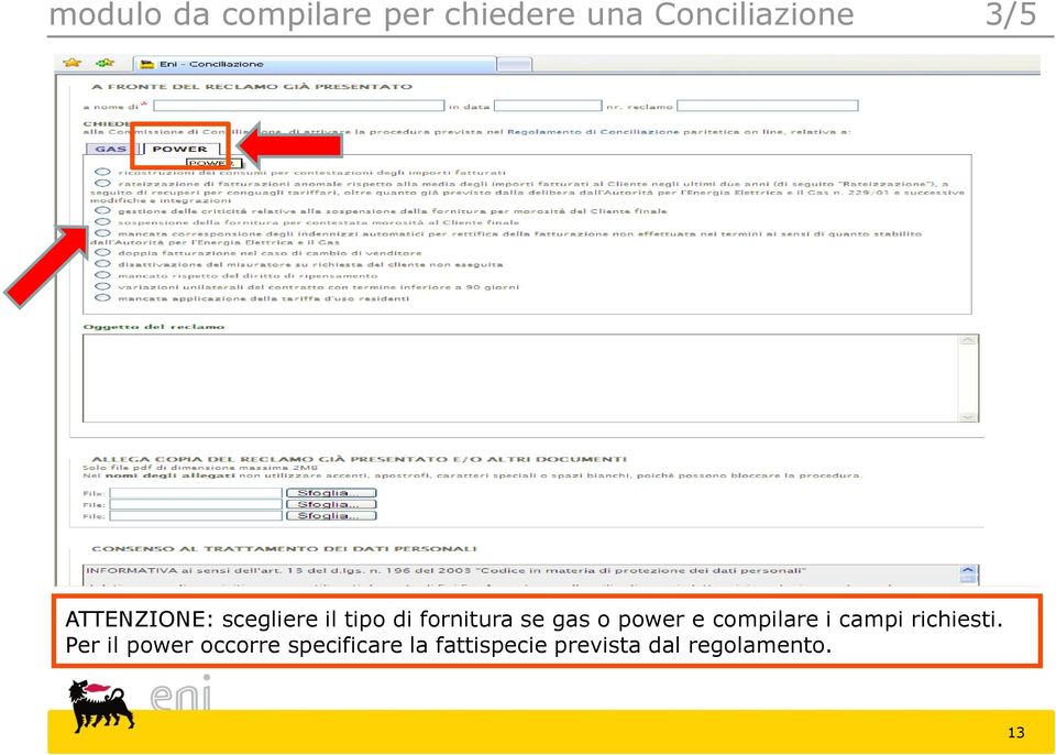 power e compilare i campi richiesti.