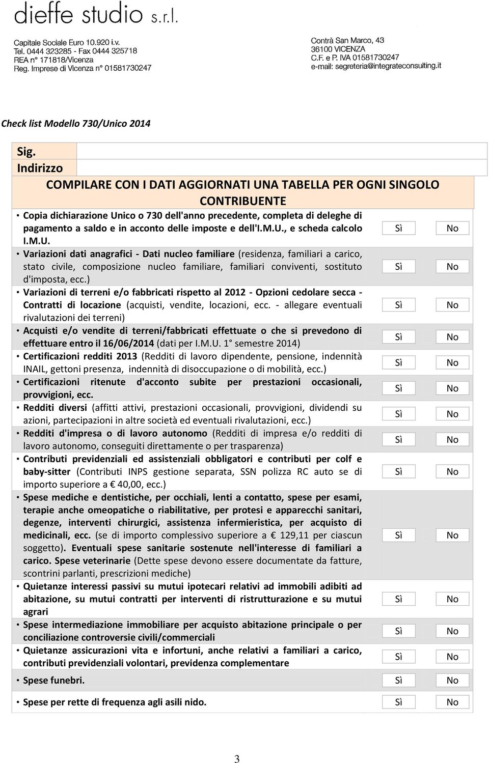 imposte e dell'i.m.u., e scheda calcolo I.M.U.