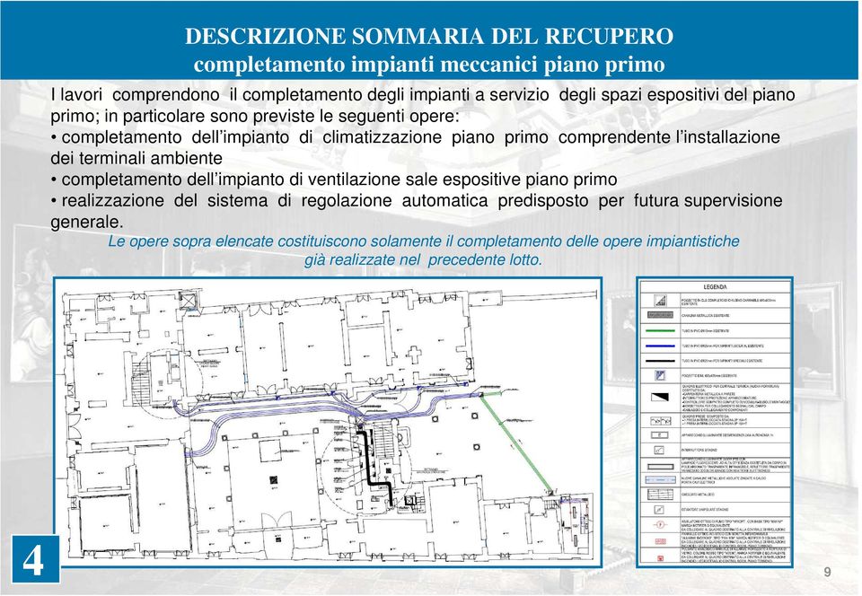 ambiente completamento dell impianto di ventilazione sale espositive piano primo realizzazione del sistema di regolazione automatica predisposto per