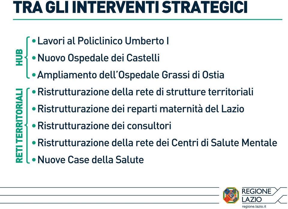 di strutture territoriali Ristrutturazione dei reparti maternità del Lazio Ristrutturazione