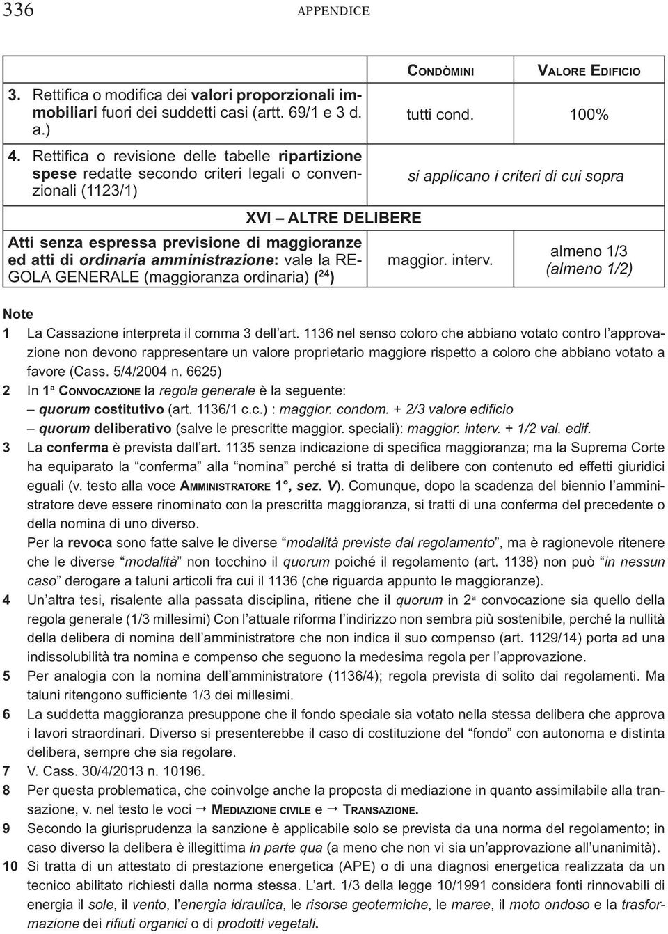 di maggioranze ed atti di ordinaria amministrazione: vale la RE- GOLA GENERALE (maggioranza ordinaria) ( 24 ) Note 1 La Cassazione interpreta il comma 3 dell art.