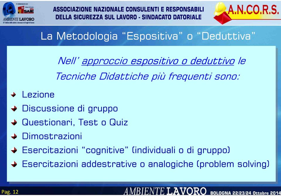 Questionari, Test o Quiz Dimostrazioni Esercitazioni cognitive (individuali o