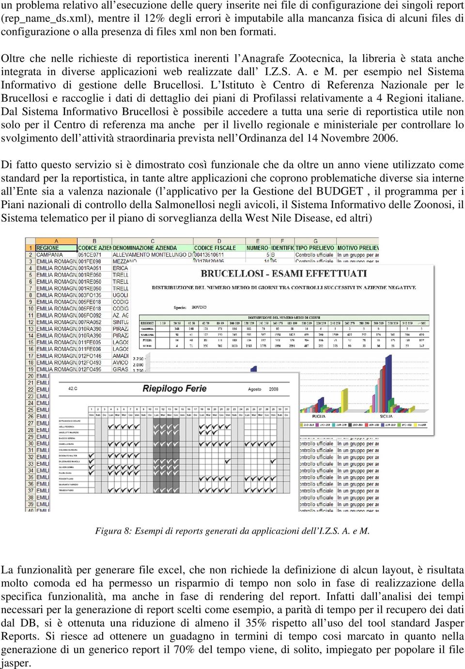 Oltre che nelle richieste di reportistica inerenti l Anagrafe Zootecnica, la libreria è stata anche integrata in diverse applicazioni web realizzate dall I.Z.S. A. e M.