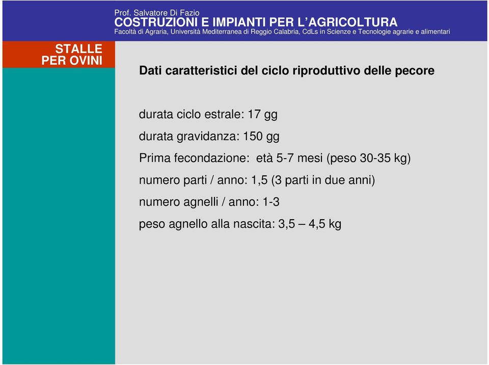 estrale: 17 gg durata gravidanza: 150 gg Prima fecondazione: età 5-7 mesi (peso 30-35 kg)