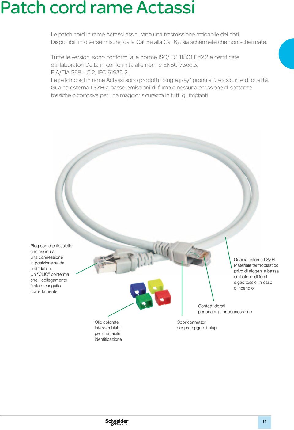 Le patch cord in rame Actassi sono prodotti plug e play pronti all uso, sicuri e di qualità.