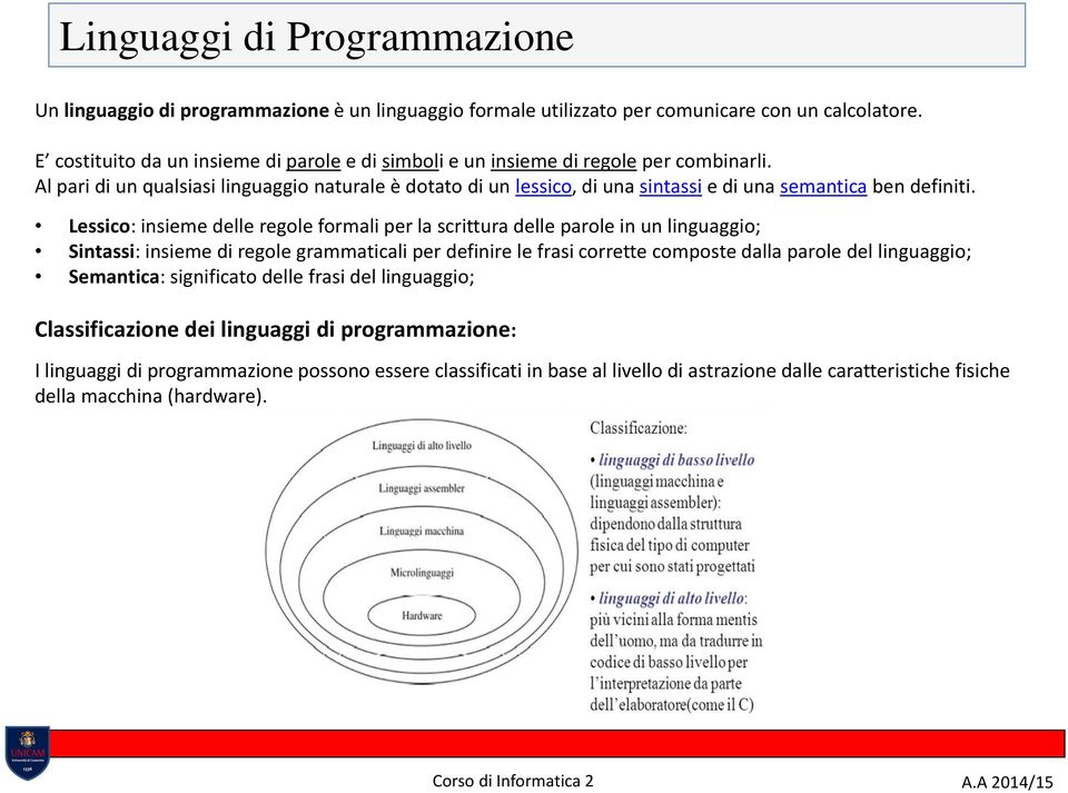 Al pari di un qualsiasi linguaggio naturale è dotato di un lessico, di una sintassi e di una semantica ben definiti.