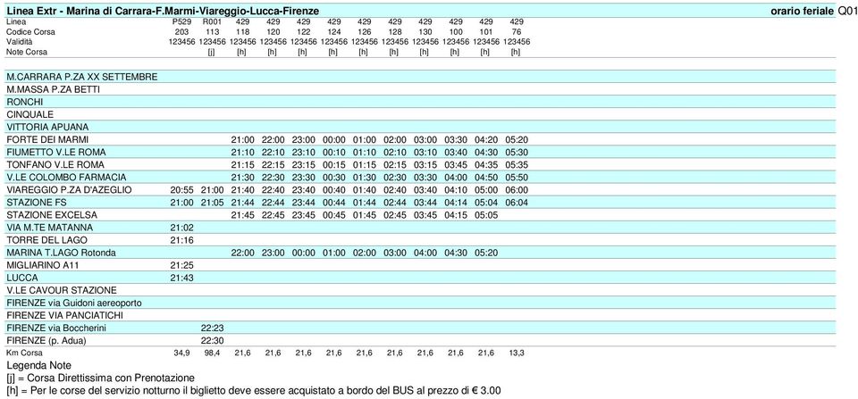 123456 123456 123456 123456 123456 123456 [j] [h] [h] [h] [h] [h] [h] [h] [h] [h] [h] orario feriale Q01 M.CARRARA P.ZA XX SETTEMBRE M.MASSA P.
