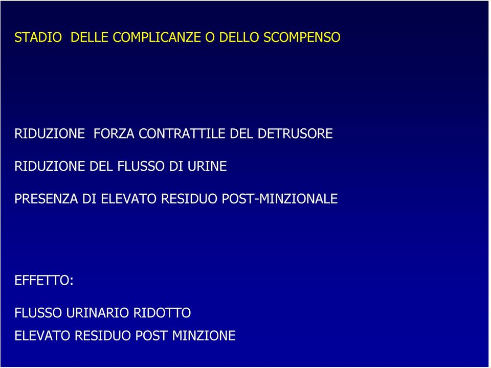 URINE PRESENZA DI ELEVATO RESIDUO POST-MINZIONALE