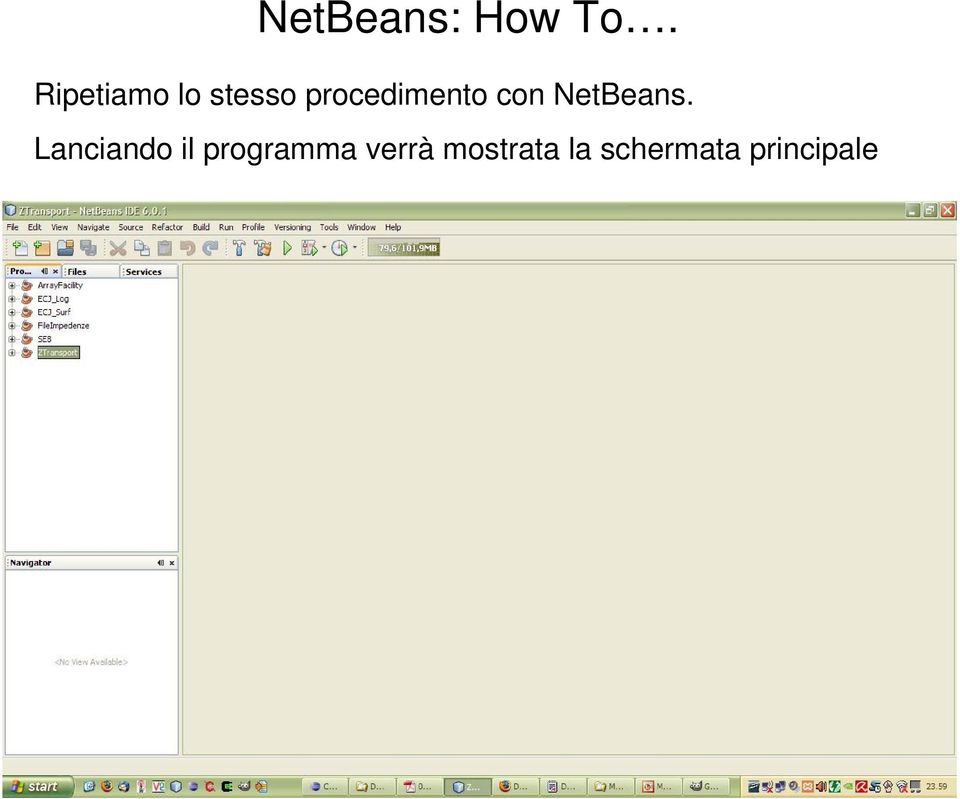 procedimento con NetBeans.