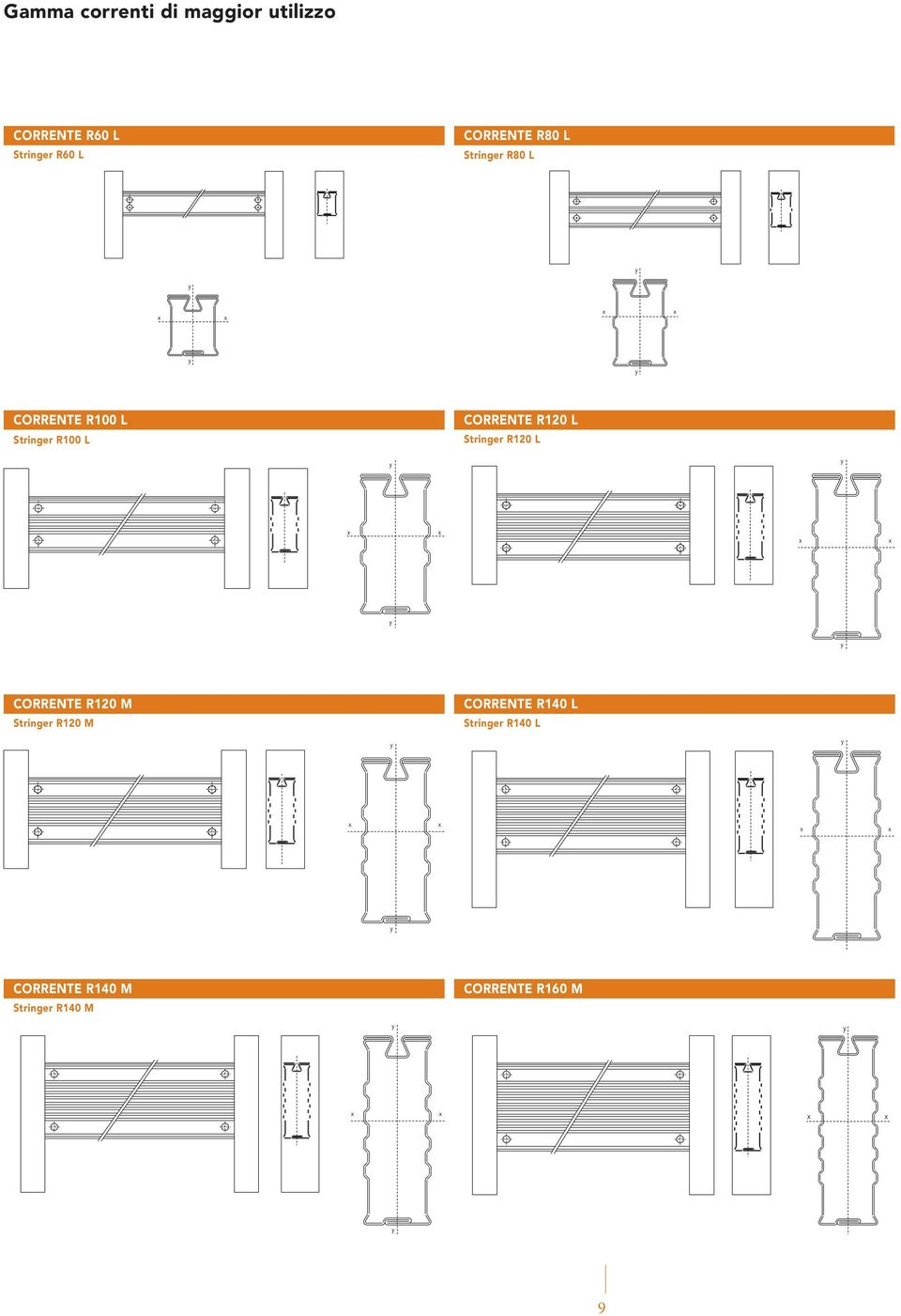 CORRENTE R120 L Stringer R120 L CORRENTE R120 M Stringer R120 M