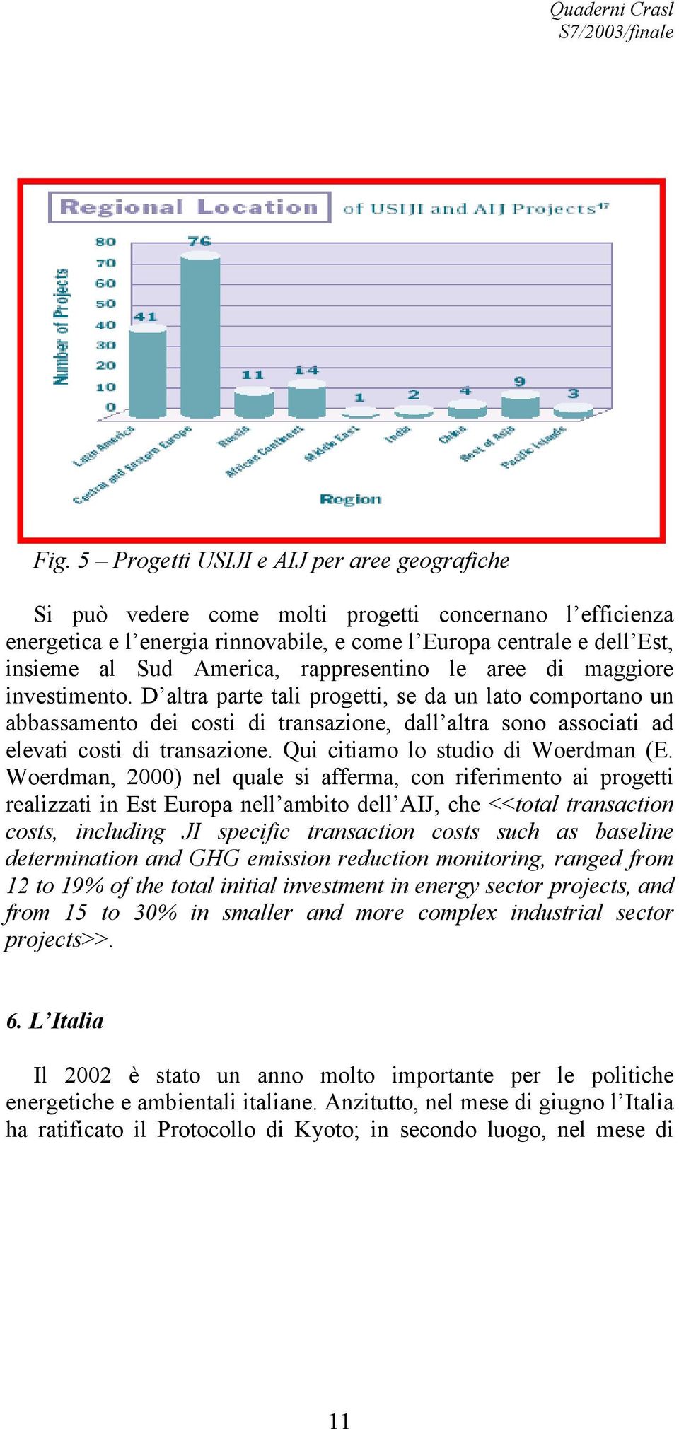 D altra parte tali progetti, se da un lato comportano un abbassamento dei costi di transazione, dall altra sono associati ad elevati costi di transazione. Qui citiamo lo studio di Woerdman (E.