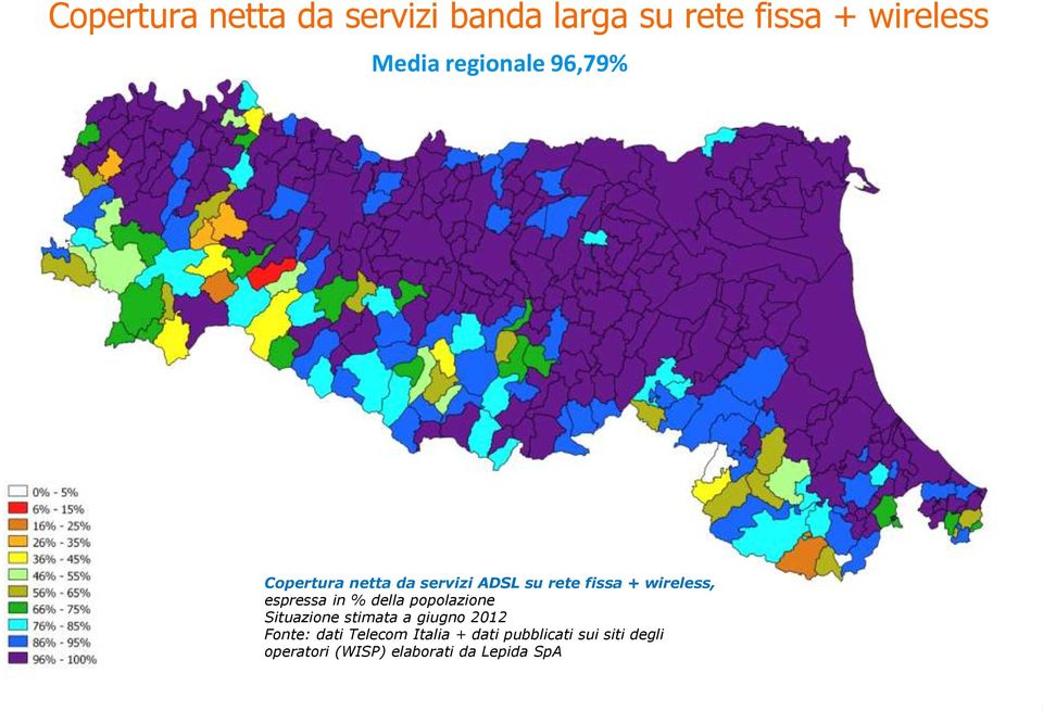 popolazione Situazione stimata a giugno 2012 Fonte: dati Telecom