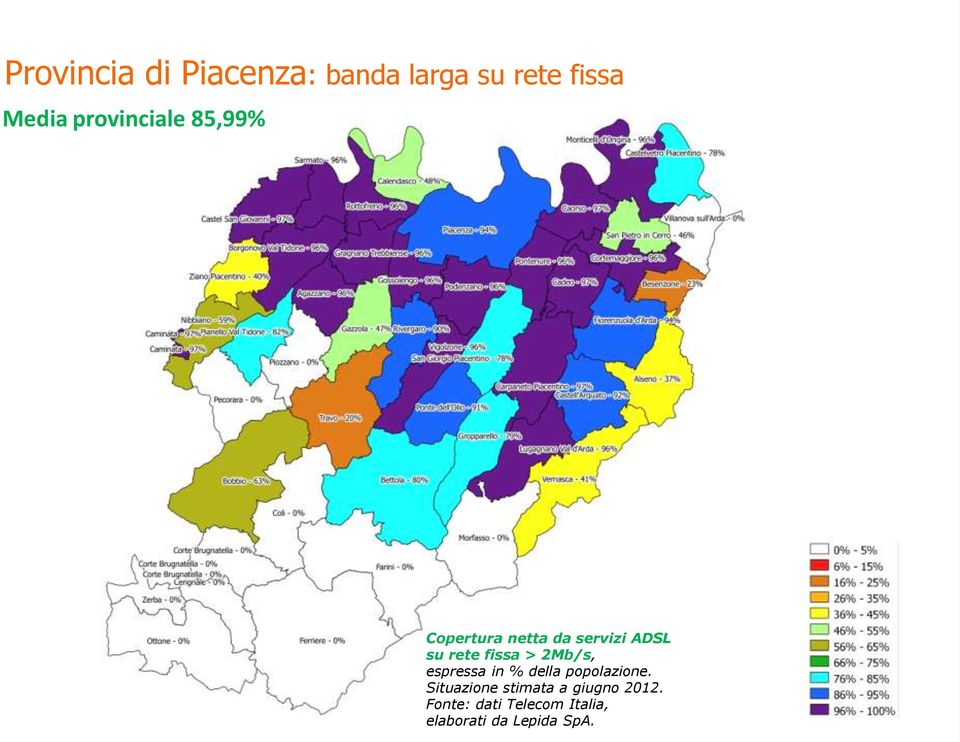 rete fissa > 2Mb/s, Fonte: dati