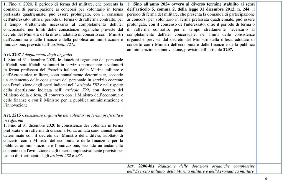 decreto del Ministro della difesa, adottato di concerto con i Ministri dell'economia e delle finanze e della pubblica amministrazione e innovazione, previsto dall articolo 2215. Art.