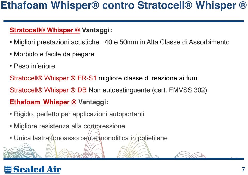 classe di reazione ai fumi Stratocell Whisper DB Non autoestinguente (cert.
