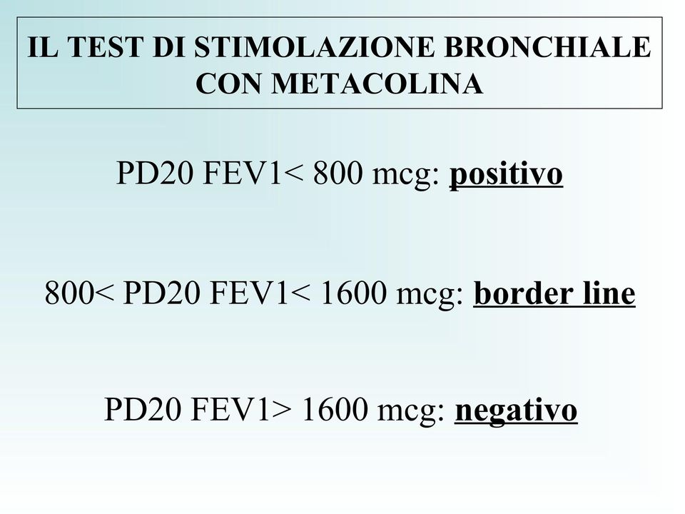 positivo 800< PD20 FEV1< 1600 mcg: