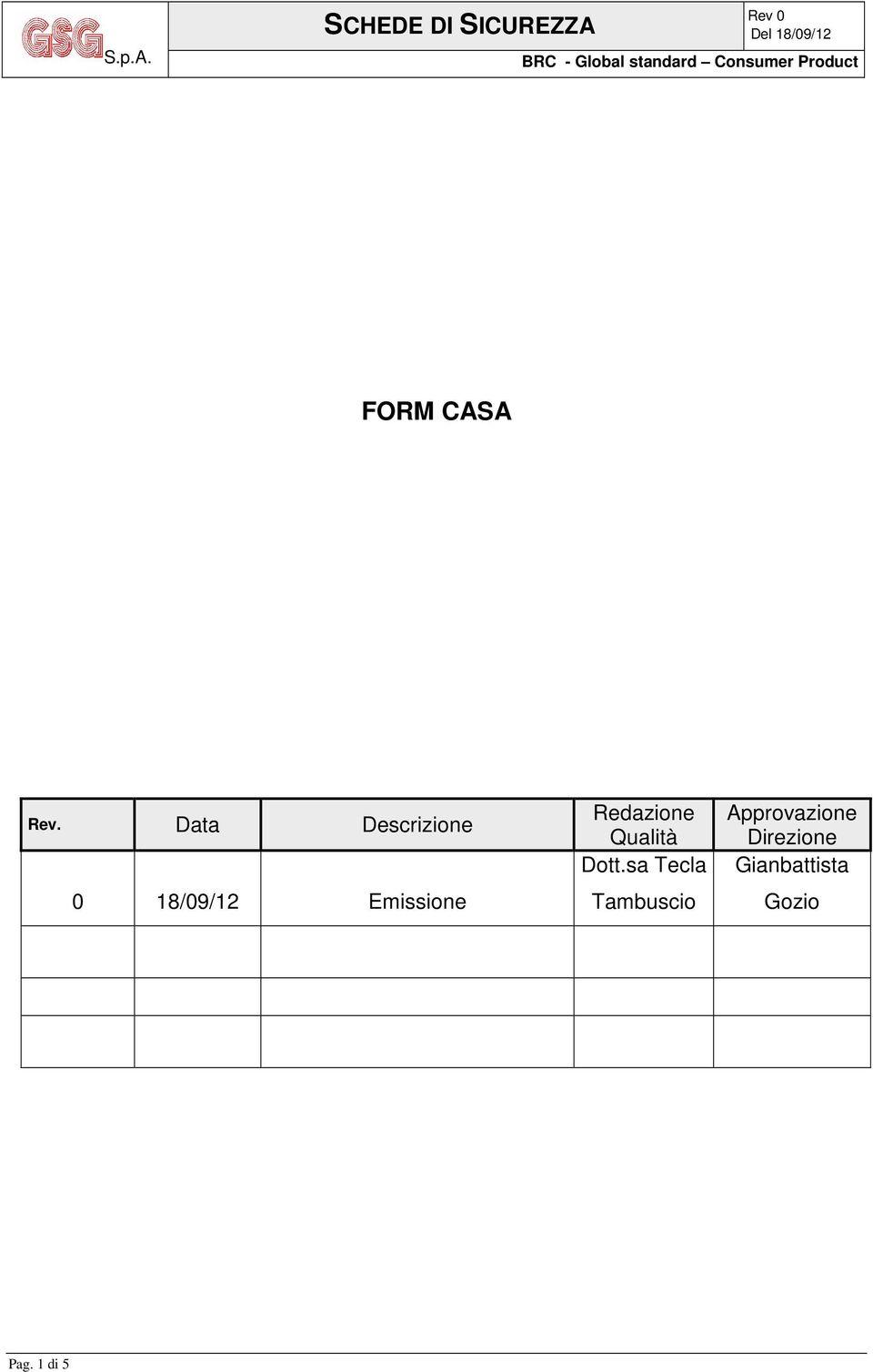 Emissione Redazione Qualità Dott.