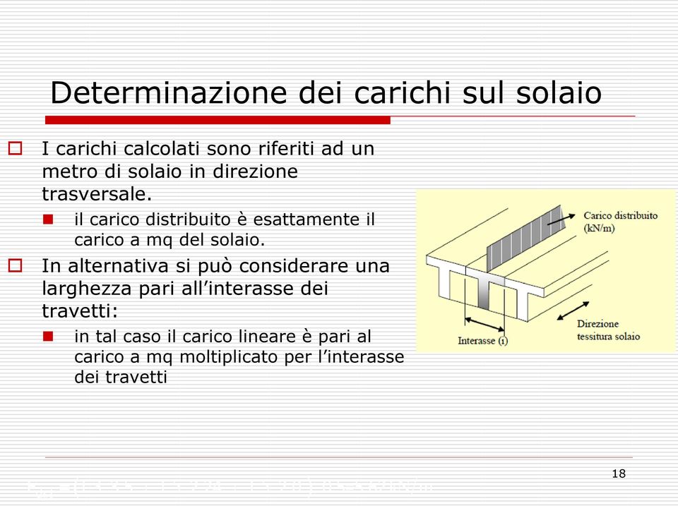 In alternativa si può considerare una larghezza pari all interasse dei travetti: in tal caso il